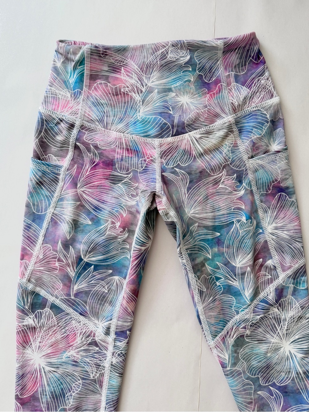 Evolution And Creation Leggings Size S Multi Color Print Workout Gym Athletic